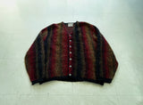 60s gary Reed Shadow Plaid Mohair Cardigan L Black