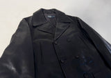 90s Polo Ralph Lauren Double Breasted Leather Coat L Black