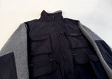 90s Eddie Bauer Fleece&Nylon Fishing Jacket L Black