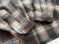 60s Pendleton ShadowPlaid Board Shirt XL Brown