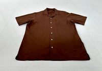 90s Polo Ralph Lauren Cotton&Linen Loop Shirt M Chocolate Brown