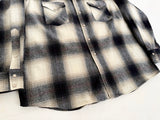 90s PENDLETON Shadow Plaid Western Shirt XL Black&White