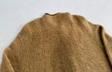 60s PURITAN Mohair Cardigan XL Camel&DarkBrown