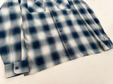 RRL Shadow Plaid Rayon Loop L/S Shirt M Blue