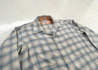 60s Lanerossi Shadow Plaid Loop Wool Shirt L Turquoise&Ivory