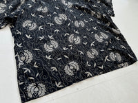 90s Polo Ralph Lauren CLAYTON Black Flower&Leaf Shirt XXL Black