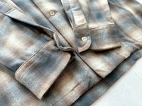 90s Pendleton ShadowPlaid Board Shirt L Ivory&Gray