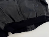 90s DeLONG Leather Varsity Jacket L Black