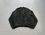 60s DRUMMOND Shaggy Man Mohair Cardigan XL DeepEmerald