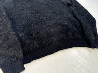 60s PURITAN Chain Mohair Cardigan M Black