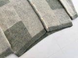 60s FORUM Mohair Panel Cardigan M LightGray&Olive
