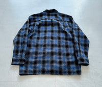 90s Pendleton ShadowPlaid Board Shirt M Black&Blue