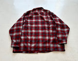 60s Pendleton ShadowPlaid Board Shirt XXL Red