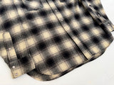 70s PENDLETON Shadow Plaid Western Shirt L Black&White