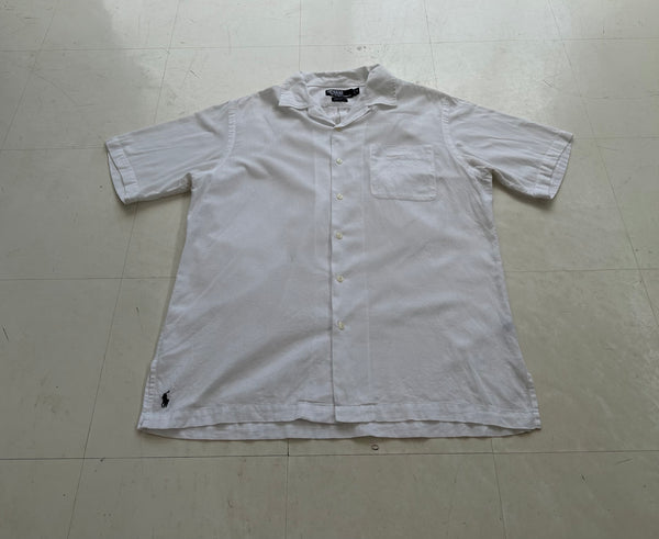 90s Polo Talph Lauren CALDWELL Loop Shirt M Pure White