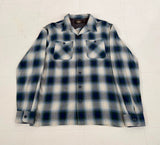 RRL Shadow Plaid Rayon Loop L/S Shirt M Blue