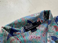 90s Polo Ralph Lauren Paisley Polo Shirt XL Turquoise