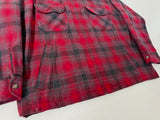 90s Pendleton Front Zip ShadowPlaid Jacket XL Red&Black