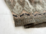 60s CAMPUS Diamond Mohair Cardigan XL Khaki