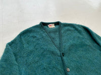 60s GrantCrest Mohair Cardigan L Emerald