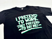 80s Message T-shirt XL Black