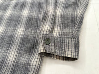 60s TOWNCRAFT Shadow Plaid Loop Wool Shirt L LightGray