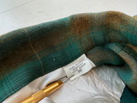 60s ARROW ShadowPlaid Rayon Shirt L ForestGreen