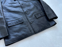 90s Polo Ralph Lauren Leather CarCoat L Black