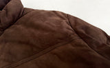 90s Timberland WeatherGear Leather Puffer Jacket L DeepBrown