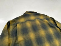 60s Woolshire Shadow Plaid Loop Wool shirt XL Mustard&Black