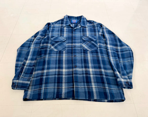 90s Pendleton Plaid Board Shirt XL Blue