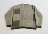 60s FORUM Mohair Panel Cardigan M LightGray&Olive