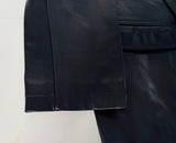 90s Polo Ralph Lauren Double Breasted Leather Coat L Black
