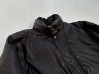 80s Eddie Bauer Leather Puffer Coat L