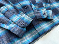 60s Pendleton ShadowPlaid Board Shirt XL Blue