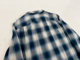 RRL Shadow Plaid Rayon Loop L/S Shirt M Blue
