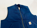 90s Carhartt Duck Vest XL V01 Navy