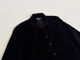 90s Polo Ralph Lauren ESTATE Velour L/S Shirt XXL Black
