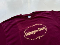 Vintage Haagen Dazs Logo T Shirt XL Burgundy