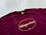 Vintage Haagen Dazs Logo T Shirt XL Burgundy
