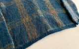60s Alps Mohair Plaid Cardigan L Teal