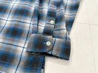 POLO SPORT Shadow Plaid Cotton Loop Shirt XL Blue