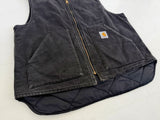 90s Carhartt Duck Vest XL Black