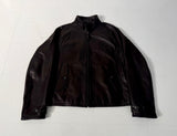 90s Polo Ralph Lauren Leather Harrington Jacket M Black