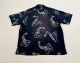 90s Polo Ralph Lauren Saxophone Rayon S/S Shirt L Black