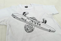 90s Spaceship Movies T-shirt XL White