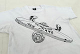 90s Spaceship Movies T-shirt XL White