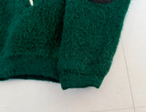 60s Lamb Knit Mohair Zip Bomber Jacket XL RoyalGreen