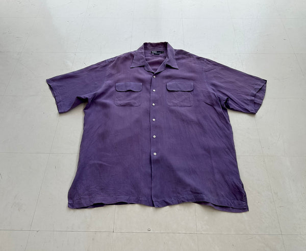 90s Polo Ralph Lauren Linen Loop Shirt XL Purple
