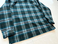 60s Pendleton ShadowPlaid Board Shirt XL Green